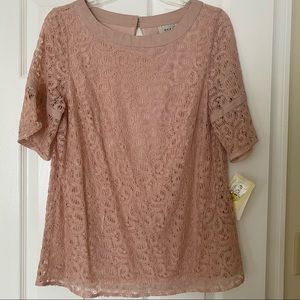NWT Eci Rose /Blush Delicate Blouse Medium